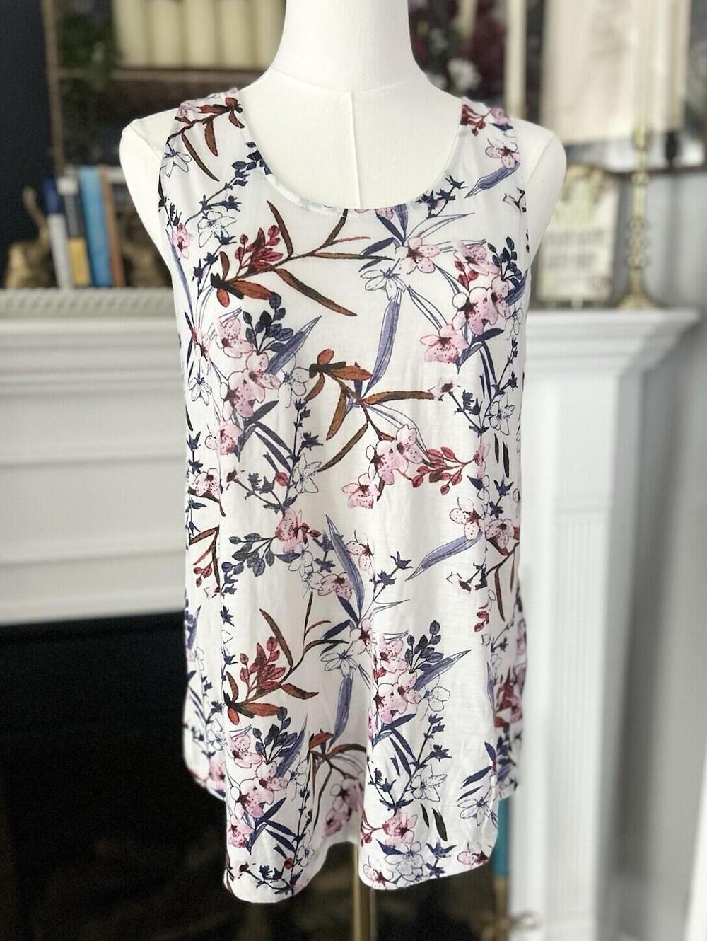 H&M Floral Tank Top for Women, Size Medium Lightweight Floral Pattern